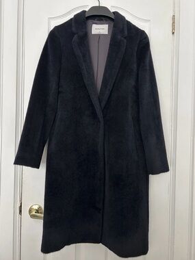 Aritzia Babaton Black Alpaca Wool Stedman Coat